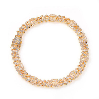 High Quality Full Diamond Men'S Hip Hop Necklace with Irregular Zircon