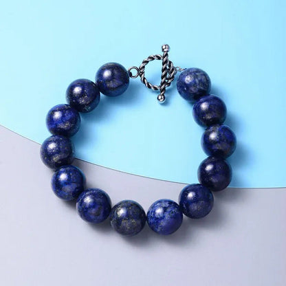 Shop LC Lapis Lazuli Beads Bracelet Stainless Steel Her Size 7" Ct 327
