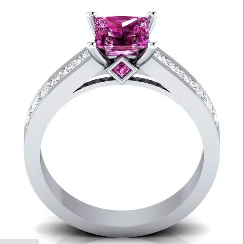 New Women Fashion Noble Ruby Ring Gold-Plated Jewelry Engagement Ring