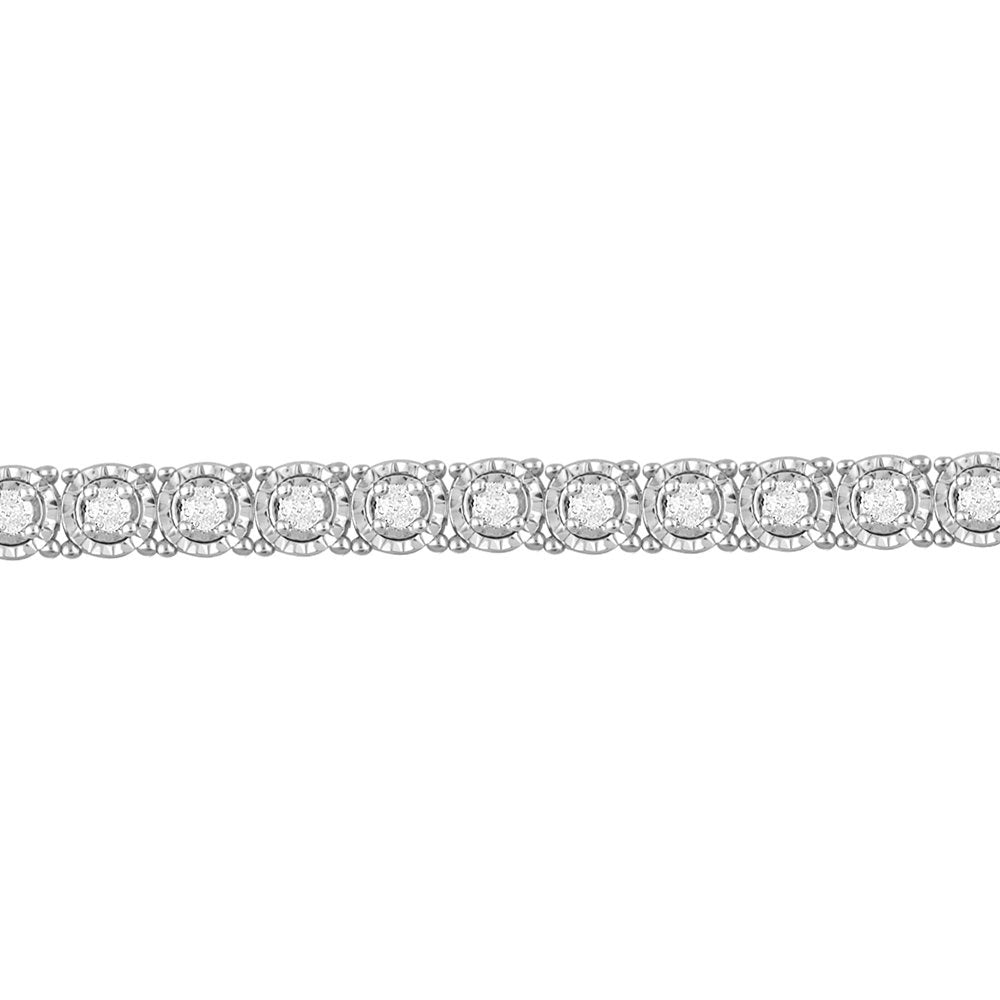 Arista 1.00 Carat T.W. Diamond Circle Link Tennis Bracelet in Sterling Silver (J