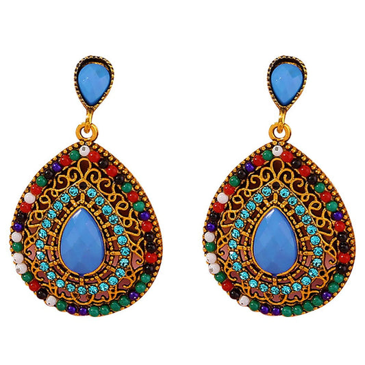 Hoop Earrings for Women,Occident Vintage Jewelry Bohemian Style Diamond Luxury D