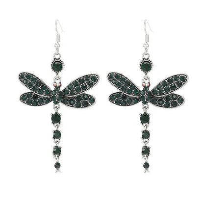1 Pair Women'S Ethnic Style Tassel Dragonfly Earring Dragonfly Earrings with Tin