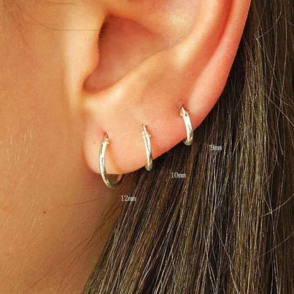 1 Pair Women/Man Stainless Steel Small Hoops Earring Piercing Ear Cartilage
