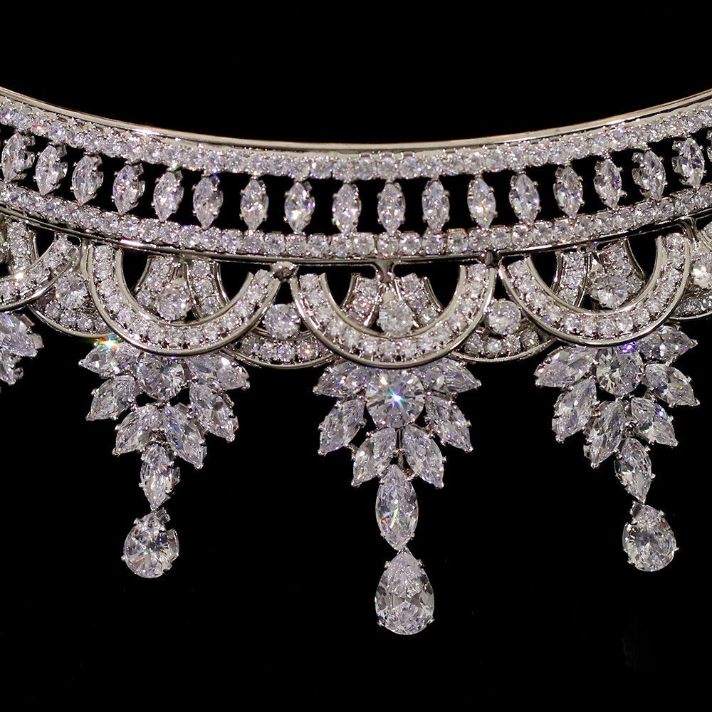 5 Pieces of Zircon Bridal Jewelry Set, Women'S Party Luxury Dubai Nigeria