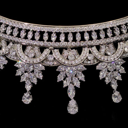 5 Pieces of Zircon Bridal Jewelry Set, Women'S Party Luxury Dubai Nigeria