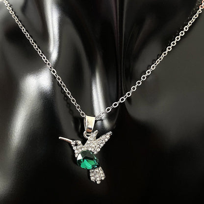 European and Americans Vintage Silver Bird Nature Style Turquoise Bird Necklace