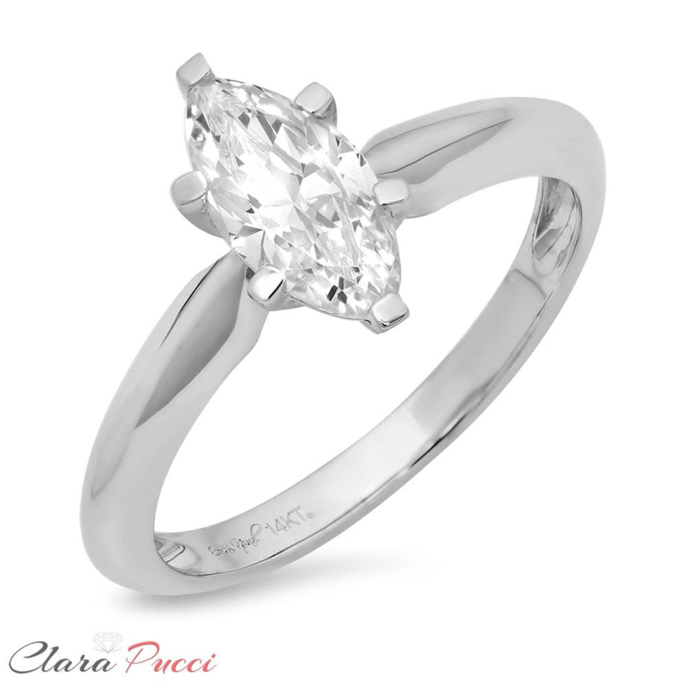 1.5 Ct Brilliant Marquise Cut VVS1 Genuine Conflict Free Clear Simulated Diamond
