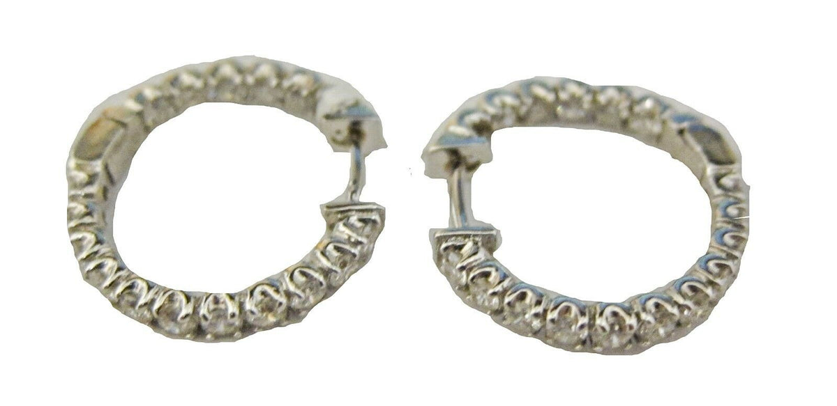 DIAMOND ROUND BR SHAPE HOOP EARRING INSIDE OUTSIDE SET