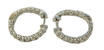 DIAMOND ROUND BR SHAPE HOOP EARRING INSIDE OUTSIDE SET