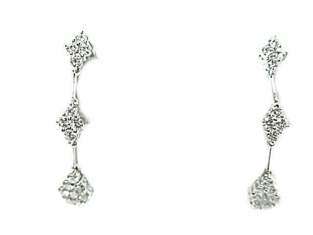 DIAMOND ROUND BRILLIANT SH DANGLE EARRING 32 STONE SET DIAMOND EARRING