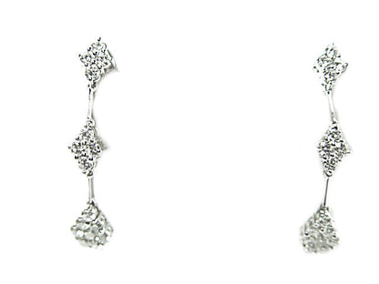 DIAMOND ROUND BRILLIANT SH DANGLE EARRING 32 STONE SET DIAMOND EARRING