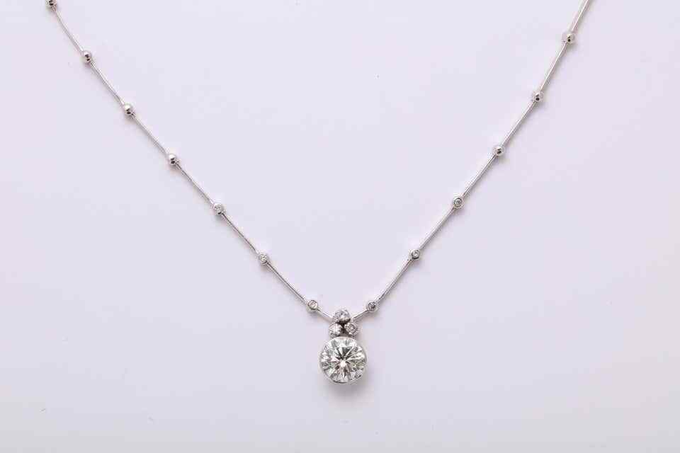 Round Diamond Solitaire Necklace GIA Certified
