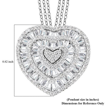 Shop LC Platinum Plated Statement Cubic Zirconia Love Pendant Necklace for Women