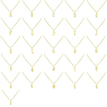 14K Yellow Gold Initial Pendant on Paperclip Chain, 16-18 In.