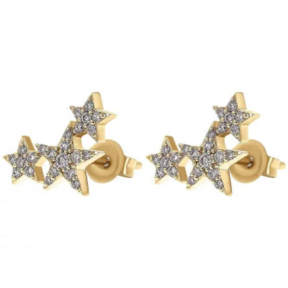 0.25 CT. T.W. Triple Star Earrings in 14K Gold