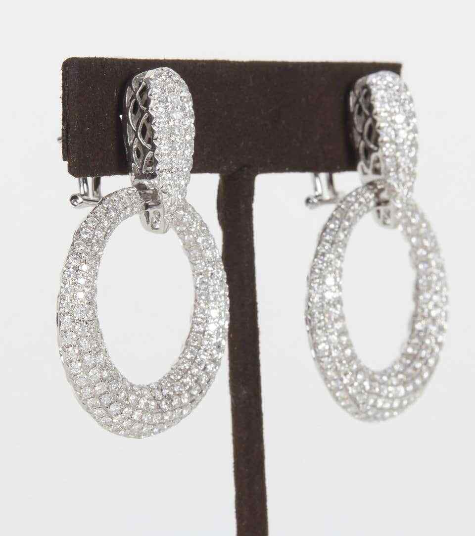 Diamond Gold Door Knocker Earrings