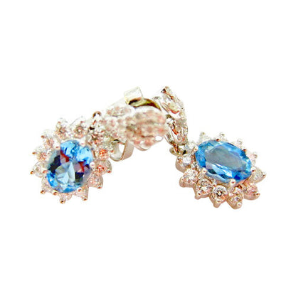 aquamarine diamond earring