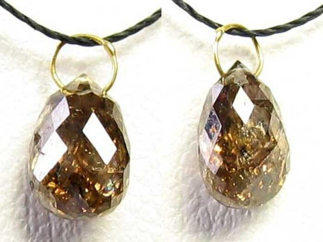 Champagne 1.19Cts Diamond Briolette 18K Pendant | 8X5X3Mm | 1 Diamond |