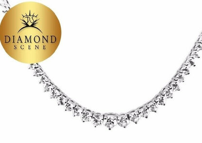DIAMOND TENNIS NECKLACE CENTER STONE .50 CT THEN .40 CT GRADUATED TO BACK