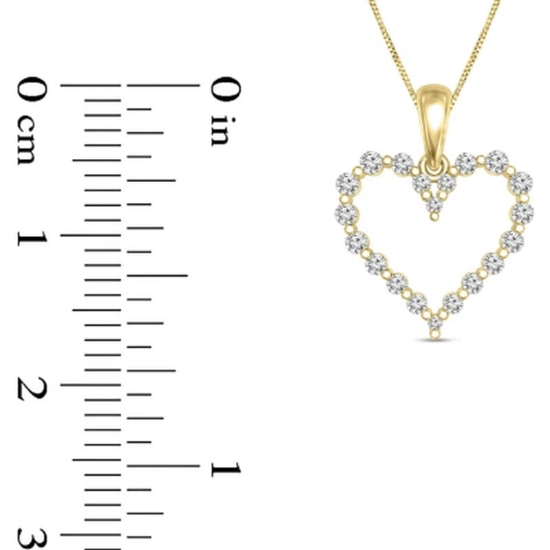0.23 CT. T.W. Diamond Heart Pendant in 14K Gold