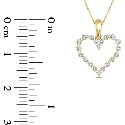 0.23 CT. T.W. Diamond Heart Pendant in 14K Gold