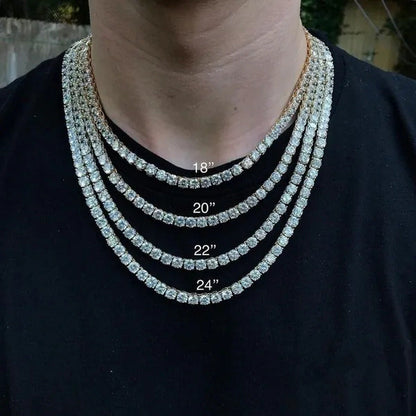 Necklace for Women Gorgeous Men'S Gold Tennis Chain Icy Diamonds Hip Hop Choker