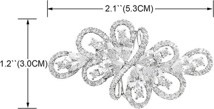 Cubic Zirconia Crystal Rhinestone Wedding Brooch Pin for Women Brides Jewelry