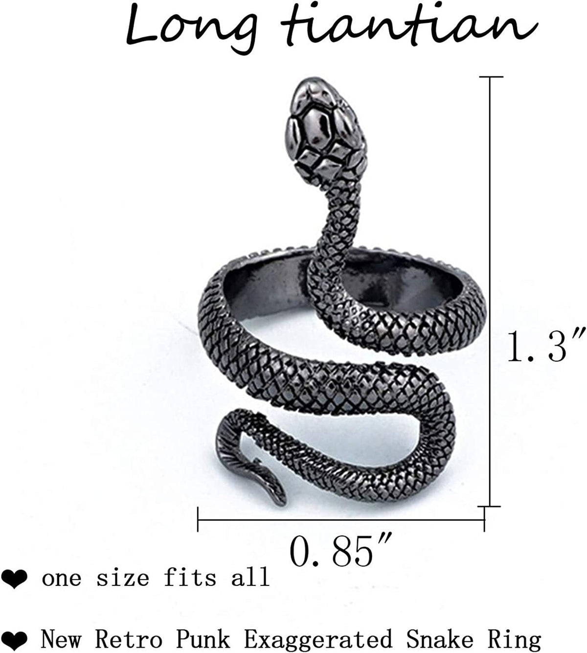 Snake Ring for Women Medusa Headpiece Gothic Rings Medusa Costume Rings Reptile