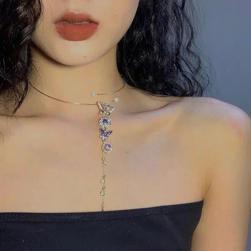 MENGJIQIAO Korean Elegant Metal round Chain Choker Jewelry for Women Girls Fashi
