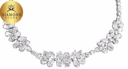 DIAMOND NECKLACE ROUND 37 PIECE MARQUISE 45 PIECE PEAR SHAPE 24 PIECE NECKLACE