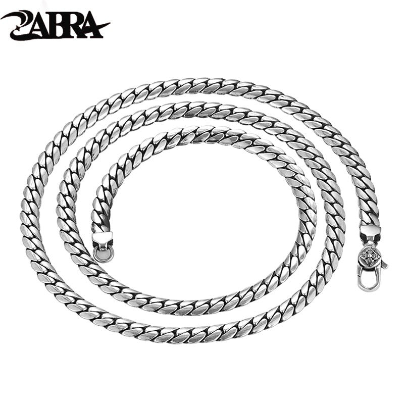 2022 New Solid S925 Silver Jewelry Fashion Retro Personality Flat Chain 5MM