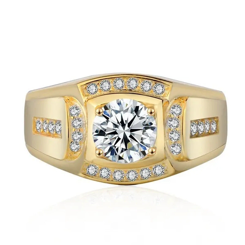 Plated Rings for Men Wedding Engagement Cubic Zirconia Diamond Men'S Ring
