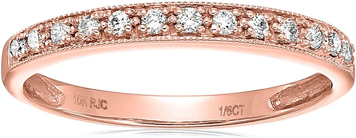 1/6 Carat (Ctw) Diamond Wedding Anniversary Band for Women, Half Eternity Petite