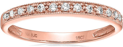 1/6 Carat (Ctw) Diamond Wedding Anniversary Band for Women, Half Eternity Petite