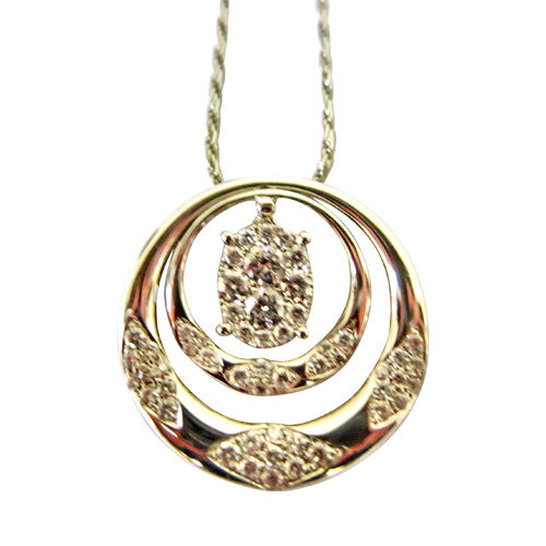 DIAMOND PENDANT ROUND BRILLIANT SHAPE SET IN HAND MADE