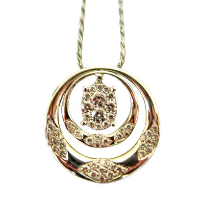 DIAMOND PENDANT ROUND BRILLIANT SHAPE SET IN HAND MADE