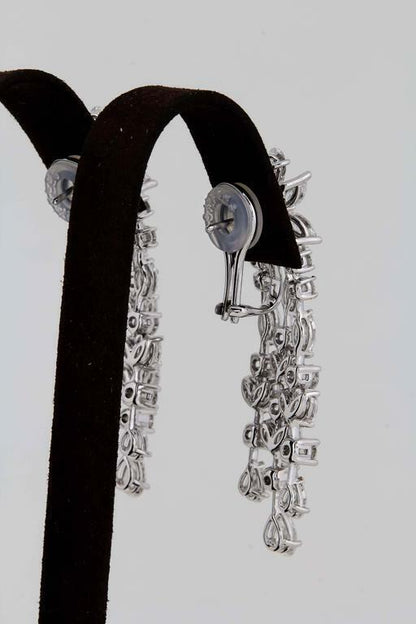 Diamond Chandelier Earrings 12.36 carats of high quality F/G color VS1/2 18 k