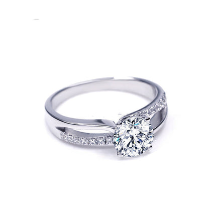 18K White Gold Women'S Ring Moissan Simulation Diamond