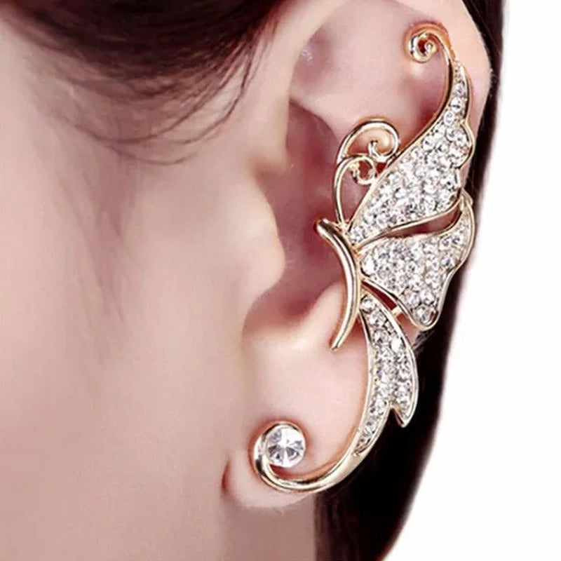 New Fashion Women Ladies Causal Crystal Diamond Clip Ear Cuff Stud Women Punk Wr