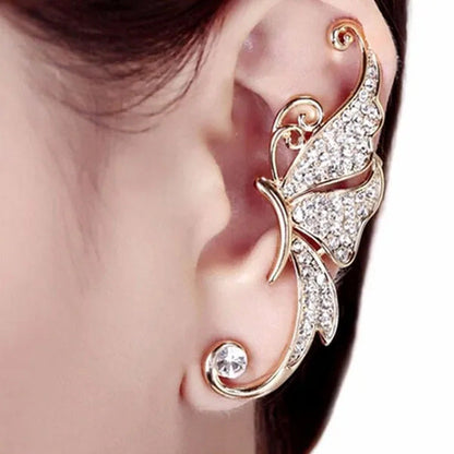 New Fashion Women Ladies Causal Crystal Diamond Clip Ear Cuff Stud Women Punk Wr