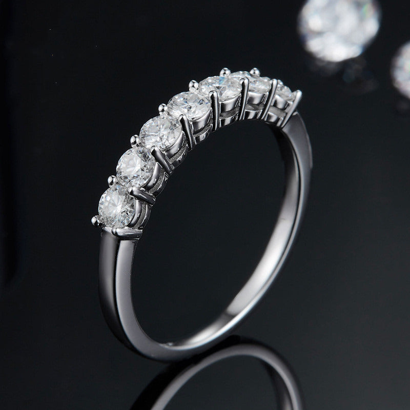 S925 Silver Ring Cross Border E-Commerce Rings Mosangshi Ring Belt Drill