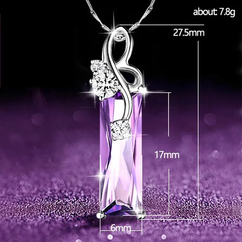 4 Styles High Quality New Arriving Women Charm Crystal Amethyst Diamond Pendant