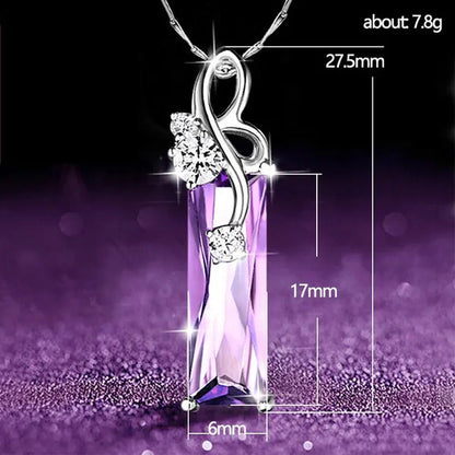 4 Styles High Quality New Arriving Women Charm Crystal Amethyst Diamond Pendant