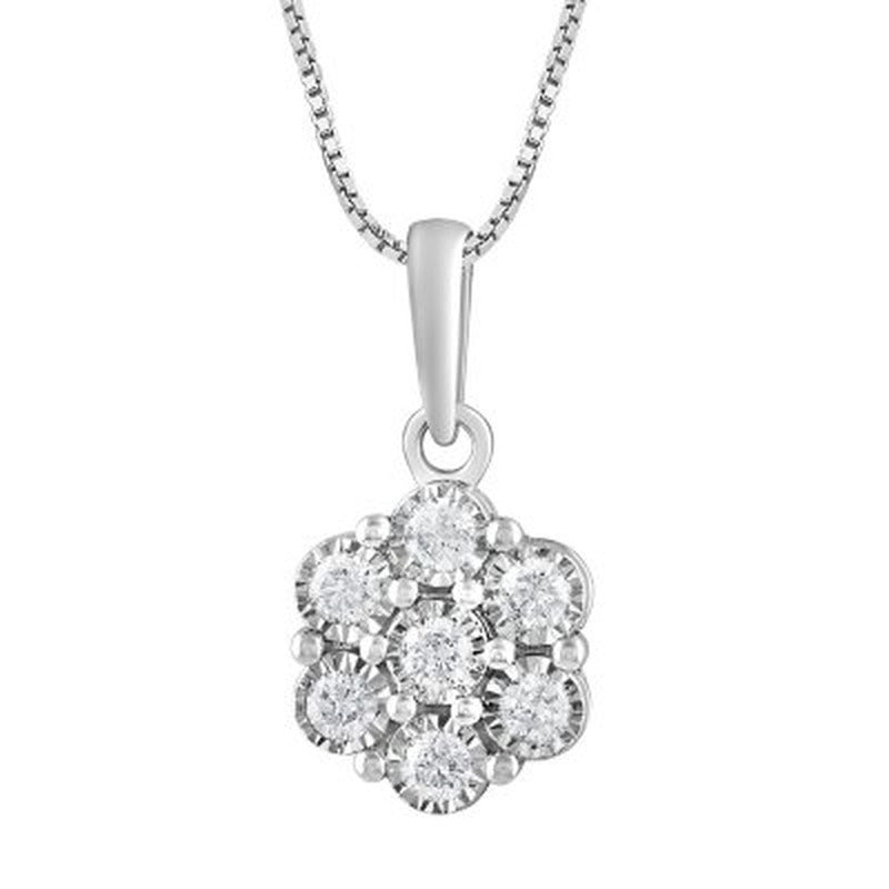 0.50 CT. T.W. Diamond Pendant & Earring Set in 14K White Gold