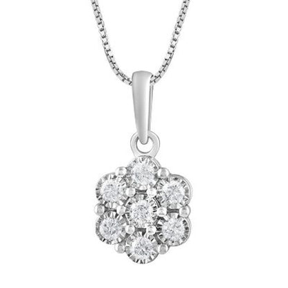 0.50 CT. T.W. Diamond Pendant & Earring Set in 14K White Gold