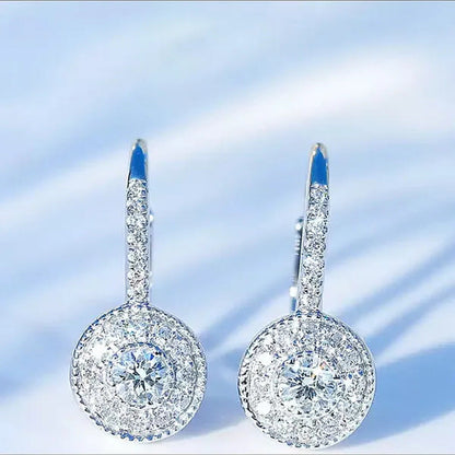 Trendy 925 Sterling Silver Micro Pave Diamond Drop Earring for Women Romantic En