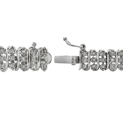 1 Carat T.W. Diamond Gold-Tone S-Pattern Tennis Bracelet