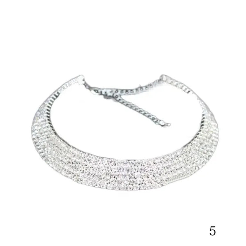 Hot Sale Bling Diamante Choker Prom Bridal Xmas Party Gift