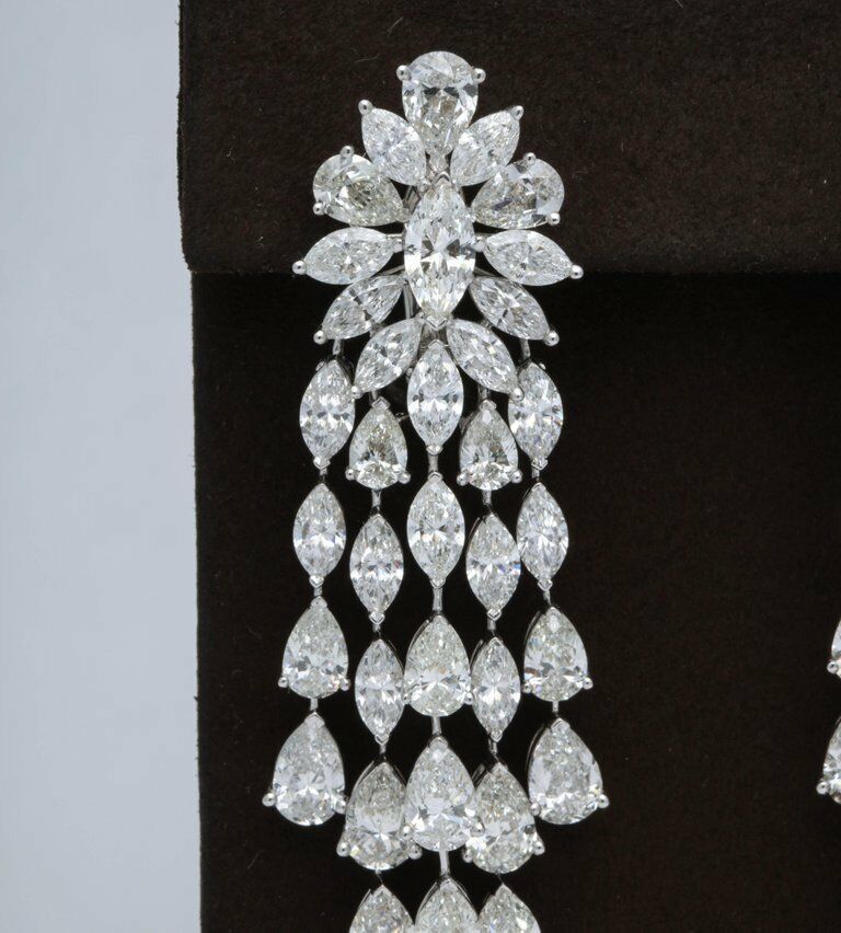Diamond 36.41 carats of marquise and pear shape diamonds set in 18k white gold.