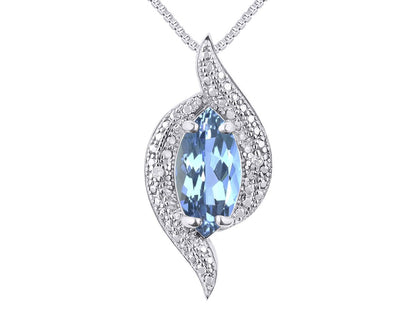 Necklaces for Women Sterling Silver Designer Necklace Marquise Gemstone & Genuin